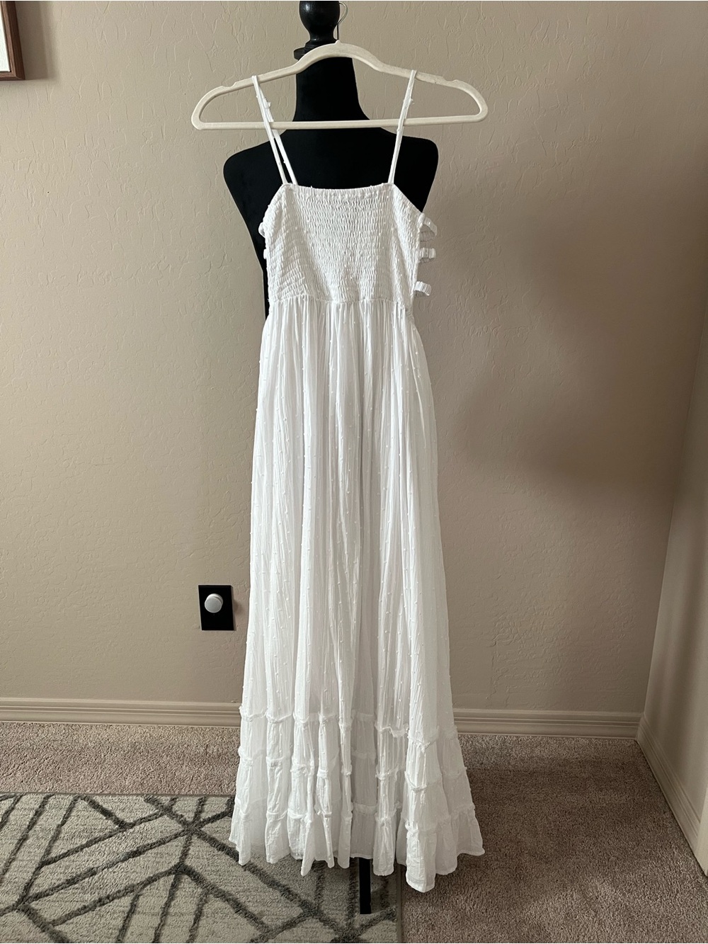 Lulu's White Smocked Bodice Dress